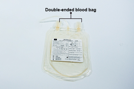 Double-ended blood bag