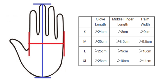 cleaning gloves size